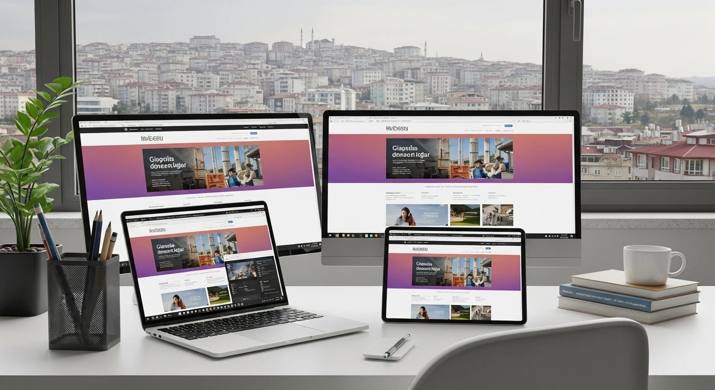 Erbaa web tasarım hizmetleri - profesyonel web sitesi tasarımı ve dijital çözümler sunan modern ofis ortamı.